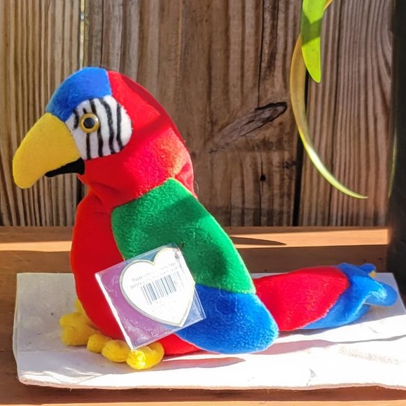Ty Beanie Babies *RARE ERROR STAMP* Jabber Parrot Bird 1997 (Retired) - Picture 9 of 16
